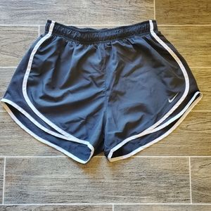 Gray and white Nike shorts